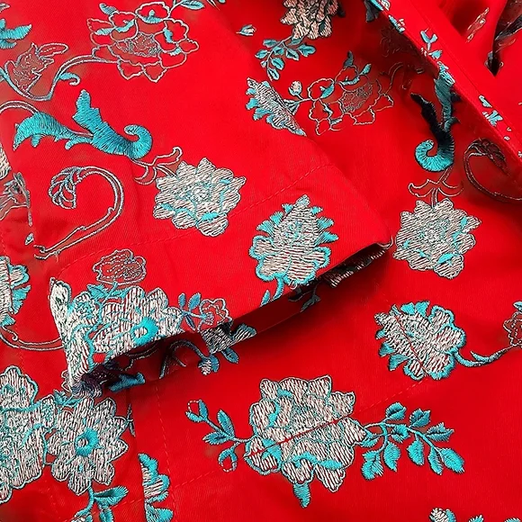 Johnny Was Floral Embroidered Coat Red Medium Like New *RARE FIND* - Picture 15 of 16